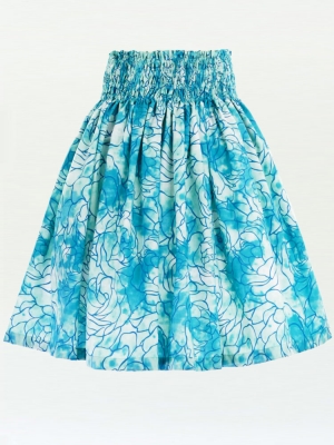 Hula Pa'u Skirt / Rose Print / Green / G2613