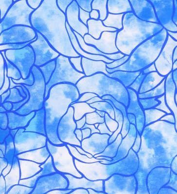 Hula Pa'u Skirt / Rose Print / Blue / G2615