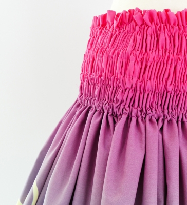 Hula Pa'u Skirt with Tiare Print / Pink & Blue / G2617