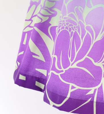 Hula Pa'u Skirt with Protea & Torch Ginger Print / Purple / G2630