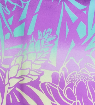 Hula Pa'u Skirt with Protea & Torch Ginger Print / Purple / G2630