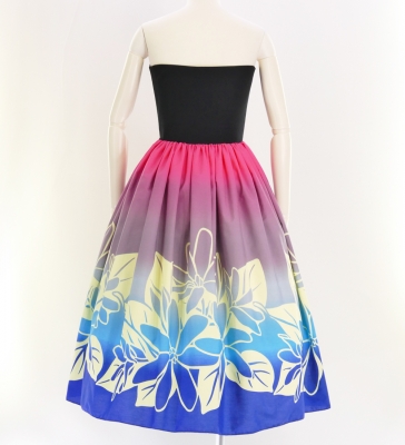 Hula Tube Top Dress with Tiare print / Pink & Blue / G2631pibl