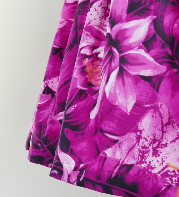 Hula Pa'u Skirt with Botanical Print / Pink / G2632