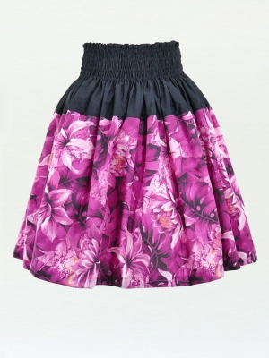 Hula Pa'u Skirt with Botanical Print / Pink / G2632