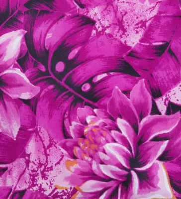 Hula Pa'u Skirt with Botanical Print / Pink / G2632