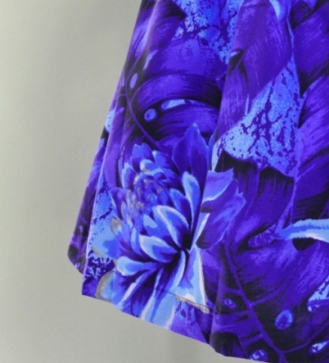 Hula Pa'u Skirt with Botanical Print / Purple / G2635