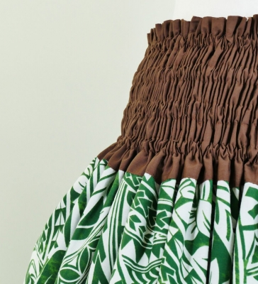 Hula Double & Reversible Pau Skirt with Kahiko Print / Brown / G2639