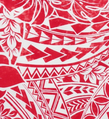 Hula Double & Reversible Pau Skirt with Kahiko Print / Red / G2640