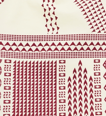 Hula Pa'u Skirt with Kahiko Print / Beige & Wine / G2645