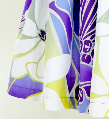 Hula Pa'u Skirt with Lehua & Tiare Print / Purple / G2663
