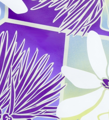 Hula Pa'u Skirt with Lehua & Tiare Print / Purple / G2663