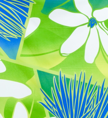 Hula Pa'u Skirt with Lehua & Tiare Print / Green / G2665