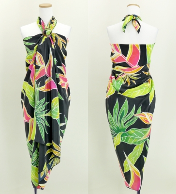 Hula Heliconia Pareo / Black / J2671bk
