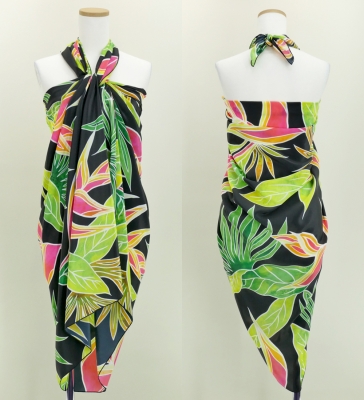 Hula Heliconia Pareo / Black / J2671bk
