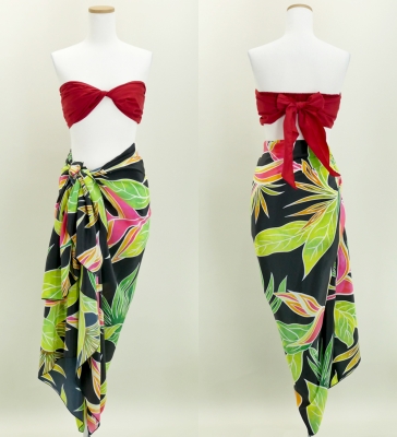 Hula Heliconia Pareo / Black / J2671bk