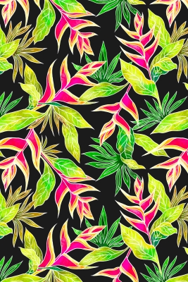 Hula Heliconia Pareo / Black / J2671bk