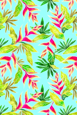 Hula Heliconia Pareo / Light Blue / J2671lbl