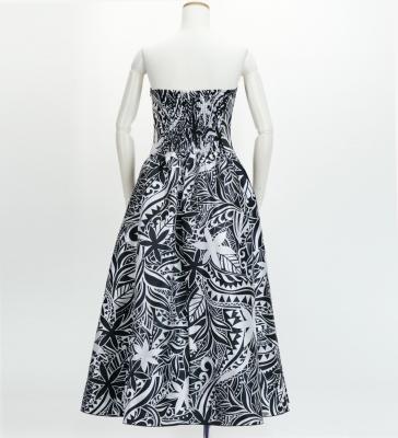 Hula Long Dress with Heliconia Print / Luxury Collection / Gray / J2679gy