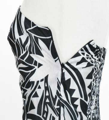 Hula Long Dress with Heliconia Print / Luxury Collection / Gray / J2679gy