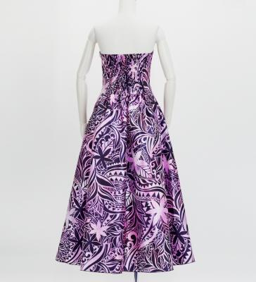 Hula Long Dress with Heliconia Print / Luxury Collection / Pink / J2679pi