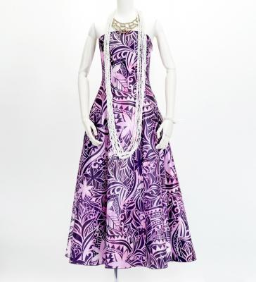 Hula Long Dress with Heliconia Print / Luxury Collection / Pink / J2679pi
