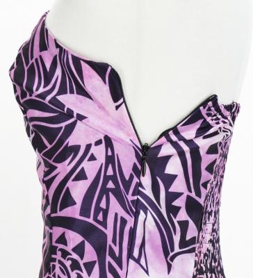 Hula Long Dress with Heliconia Print / Luxury Collection / Pink / J2679pi
