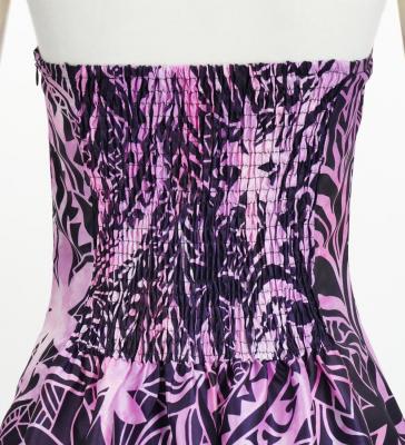 Hula Long Dress with Heliconia Print / Luxury Collection / Pink / J2679pi