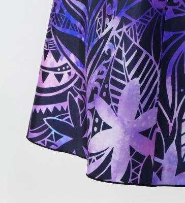 Hula Long Dress with Heliconia Print / Luxury Collection / Purple / J2679pu