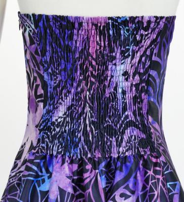 Hula Long Dress with Heliconia Print / Luxury Collection / Purple / J2679pu