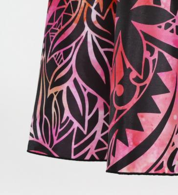 Hula Long Dress with Heliconia Print / Luxury Collection / Red / J2679rd