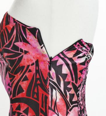 Hula Long Dress with Heliconia Print / Luxury Collection / Red / J2679rd