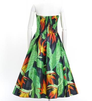 Hula Midi Dress with Strelitzia Print / Luxury Collection / Gray / J2680gy