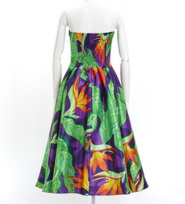 Hula Midi Dress with Strelitzia Print / Luxury Collection / Purple / J2680pu