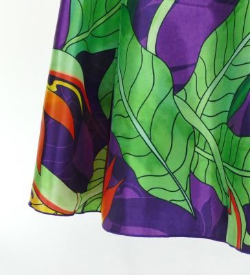 Hula Midi Dress with Strelitzia Print / Luxury Collection / Purple / J2680pu