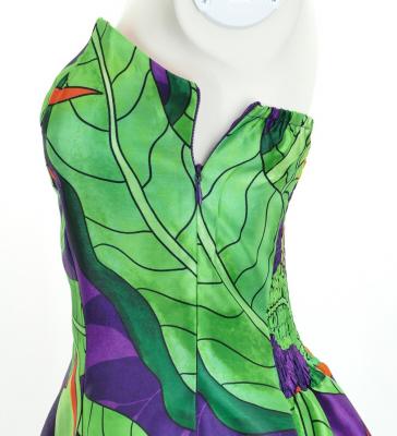 Hula Midi Dress with Strelitzia Print / Luxury Collection / Purple / J2680pu