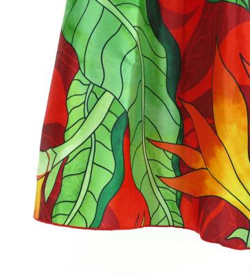 Hula Midi Dress with Strelitzia Print / Luxury Collection / Red / J2680rd