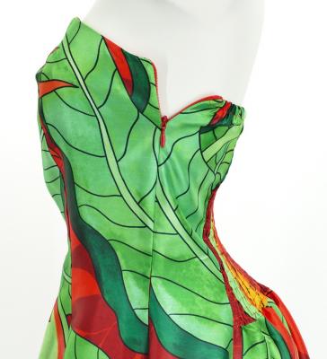 Hula Midi Dress with Strelitzia Print / Luxury Collection / Red / J2680rd