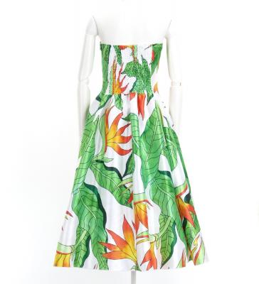 Hula Midi Dress with Strelitzia Print / Luxury Collection / White / J2680wh