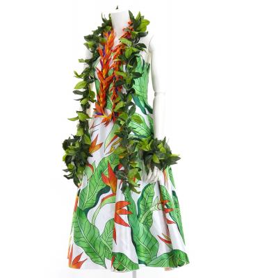 Hula Midi Dress with Strelitzia Print / Luxury Collection / White / J2680wh