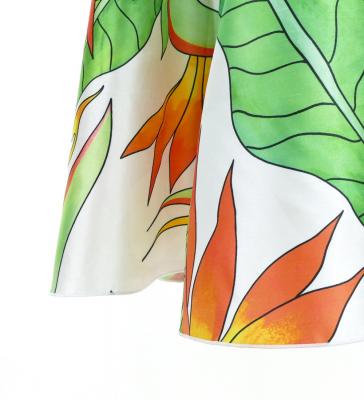 Hula Midi Dress with Strelitzia Print / Luxury Collection / White / J2680wh