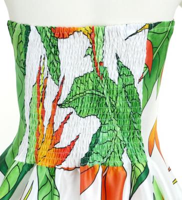 Hula Midi Dress with Strelitzia Print / Luxury Collection / White / J2680wh