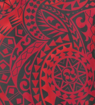 Hula Pa'u Skirt with Kahiko Print / Red /G2685