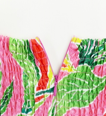 Hula Long Dress with Heliconia Print / Luxury Collection / Pink / J2687pi