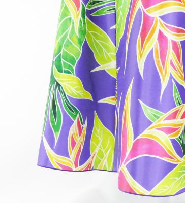 Hula Long Dress with Heliconia Print / Luxury Collection / Purple / J2687pu