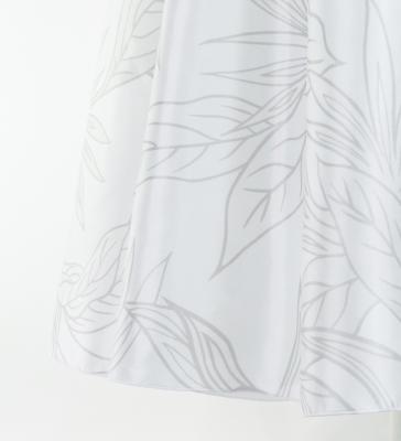 Hula Long Dress with Heliconia Print / Luxury Collection / White / J2687wh