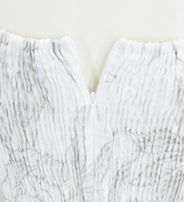 Hula Long Dress with Heliconia Print / Luxury Collection / White / J2687wh