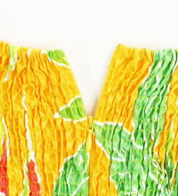 Hula Long Dress with Heliconia Print / Luxury Collection / Yellow / J2687ye