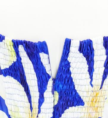 Hula Midi Dress with Tiare Print / Luxury Collection / Blue / J2688bl