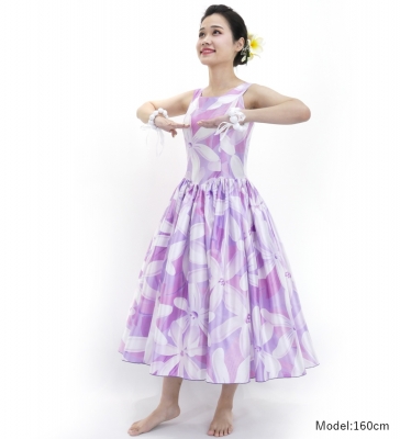 Hula Midi Dress with Tiare Print / Luxury Collection / Lavender  / J2688pu