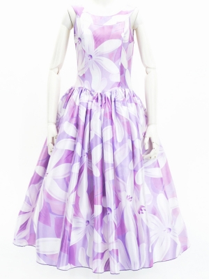 Hula Midi Dress with Tiare Print / Luxury Collection / Lavender  / J2688pu